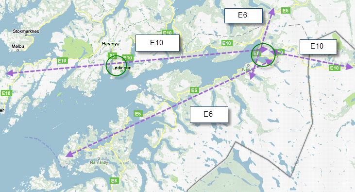 INFRASTRUKTURSITUASJON Veg Spørreskjemaundersøkelsen ga indikasjoner på betydelig biltrafikk i regionen, men hovedsakelig knyttet til distribusjonsoppgaver.