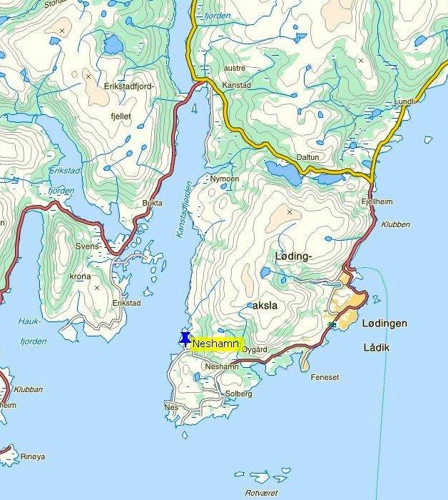 3 Velkommen til Neshamn. 6 km sør for Lødingen, sentralt men likevel stilt og rolig. der Kanstadfjorden er på sitt bredeste, vendt mot vest. der sola skinner lenge, og gjør sommerkvelden varm og god.