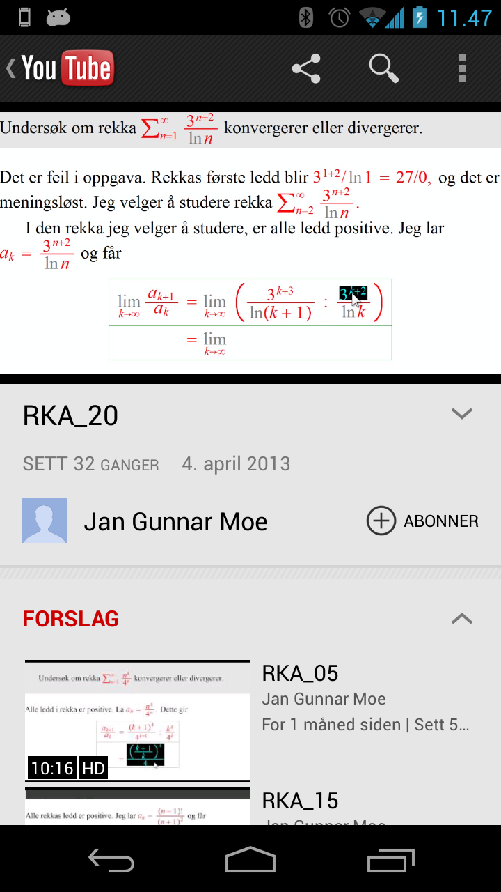 Hovedprosjekt Side 34 Video (a) Videoliste (b) Åpnet YouTube-video Figur 4.