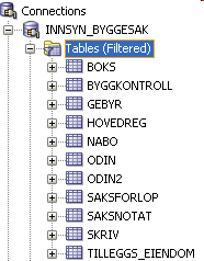 Overføring av data 1. Tablespace opprettes av IKT Drift 2. Tabeller opprettes m.