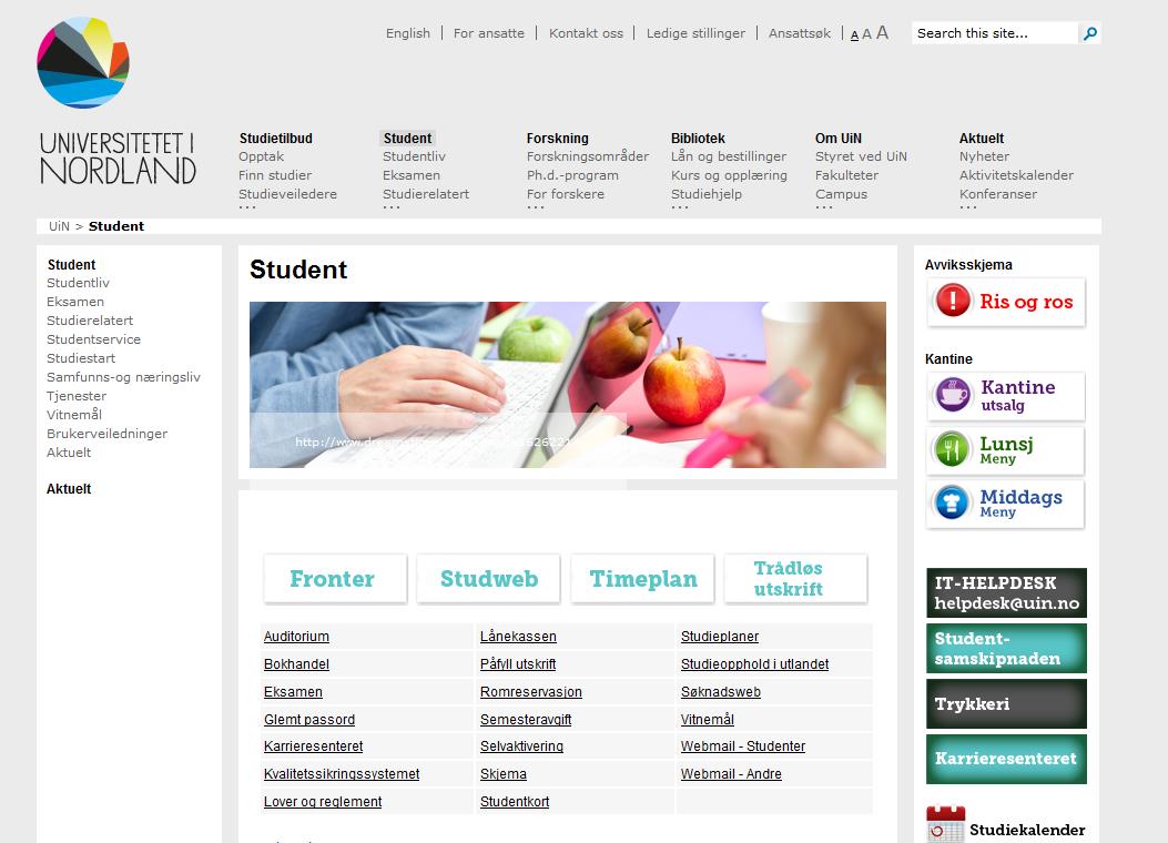 Innlogging StudentWeb pkt. 1 1 Gå till www.