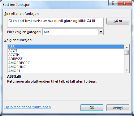 I celle A5 skal vi legge sammen disse tallene. Det gjør vi ved å flytte markøren til A5. Når du har gjort det kan du skrive inn =A1+A2+A3 Regnearket regner da ut svaret for deg.