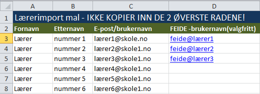 IMPORTERE LÆRERE (BRUKERE) FRA LISTE Se YouTube-video på Fagbokforlagets kanal: Kartleggeren Importere lærere fra liste (kommer) Adresse: http://lærer.kartleggeren.