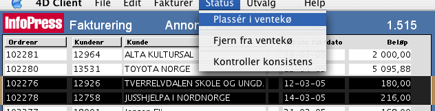 Forfall: Her kan du legge til ekstra dager i forhold til vanlige betalingsbetingelser. Blankett: Se at riktig blankett er valgt. Trykk på OK for å starte utskriften. Evt.