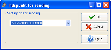 Tidspunktet må være minimum 5 minutter frem i tid hvis ikke gis denne meldingen: Planlagt SMS er Ved å klikke på arkfanen Planlagt sms er vil du se de meldinger du har registrert som ligger frem i