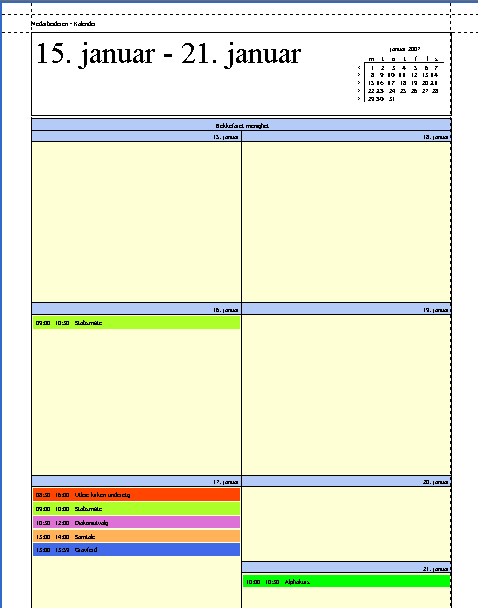 Rapporter Du kan skrive ut liste eller etiketter fra Kontakter og Grupper. Når du har valgt en kalender kan du skrive ut Kalenderen eller innholdet i kalenderen som en liste.