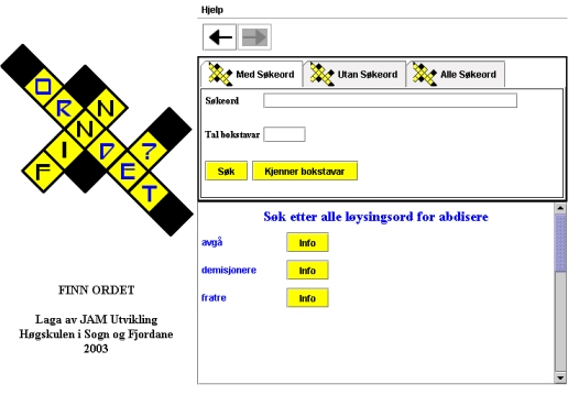 Slik vart det ferdige resultatet: Når ein samanliknar desse ser ein at det er lagt til nokre få ting på det endelege resultatet. Enkel og tydeleg design var viktige stikkord.