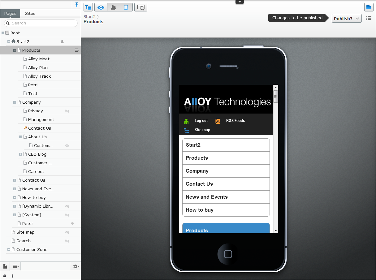 Forhåndsvise en side 29 Forhåndsvise en side I EPiServer CMS kan du forhåndsvise siden du redigerer via forskjellige mediekanaler, for eksempel, en smarttelefon.