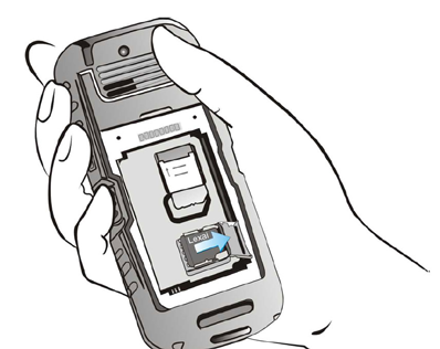 Micro SD (secure digital)-kort I Sonim XP1300 CORE telefonen, kan du sette inn et fjernbart Micro SD-kort for å øke lagringskapasiteten. Dette kortet settes inn i kortsporet inni telefonen.