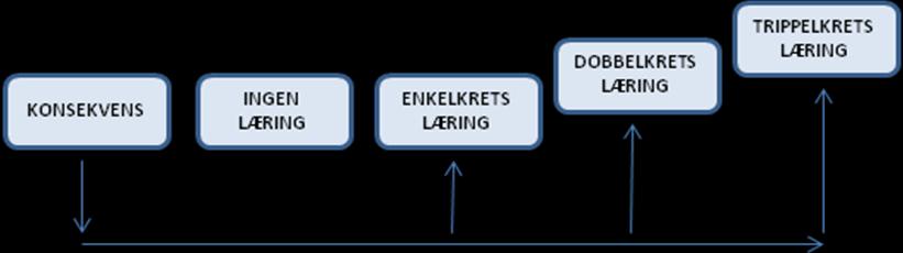 5.0 DISKUSJON 60 (Fig nr 6: Videreutviklet modell av Læringskretser basert på Argyris og Schøn (1978). 5.