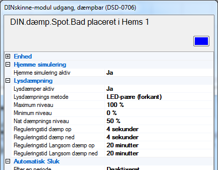 2.2.5.12 DINskinne-modul med Relé eller Demp Dette avsnittet gjennomgår de funksjoner og handlinger, som Zensehome DINskinne-modulene med Relé eller Demp kan programmeres til.