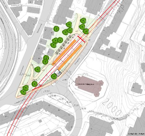 Alternativ 3Ba har følgende holdeplasser, alle i dagen: Ved Sandviken kirke som betjener søndre deler av Sandviken Ved Amalie Skrams vei, som betjener områdene ved Sandvikstorget I Åsaneveien over