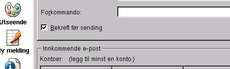 Kapittel 9. Konfigurasjon/bruk av de mest brukte program. Figur 9-12. KMail Ny konto, imap En annen type konto er imap.