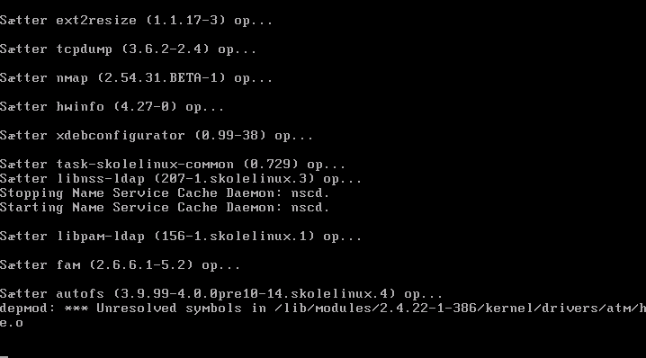 Kapittel 4. Installasjon av Skolelinux Figur 4-13. Du vil ikke se passordet som du skriver inn Merk at du vil ikke se passordet mens du skriver det, feltet vil forbli blankt mens du skriver.