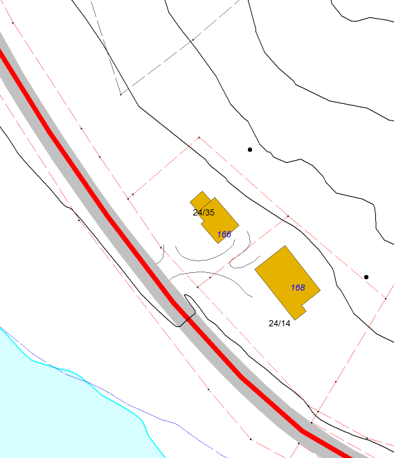 GRUNNKART Adresse: Ramfjordnesvegen 166 Gnr/Bnr: 24/35 Tromsø kommune Byutvikling Målestokk: 1:500 Koordinatsyst.: Euref89 Areal: 734 kvm Dato: 11.01.