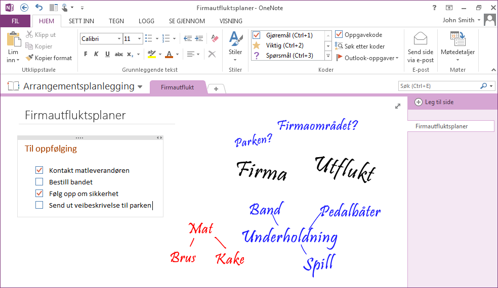 Hurtigstartveiledning Microsoft OneNote 2013 har et annet utseende enn tidligere versjoner, så vi laget denne veiledningen for å minimere læringskurven.