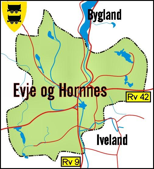 5 3. Dagens situasjon og utviklingstrekk Befolkning Evje og Hornnes kommune er en av 15 kommuner i Aust-Agder fylke. Kommunen ligger 8,5 mil fra Arendal og 6 mil fra Kristiansand.