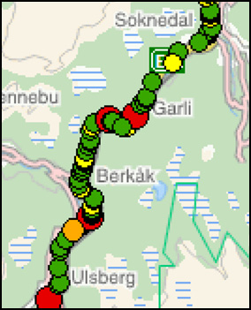 3.2 Trafikkmengder Ved Ulsberg samles trafikken fra Rv3 og E6. Trafikkmengden øker noe i Berkåk der fv 700 kommer inn på E6.