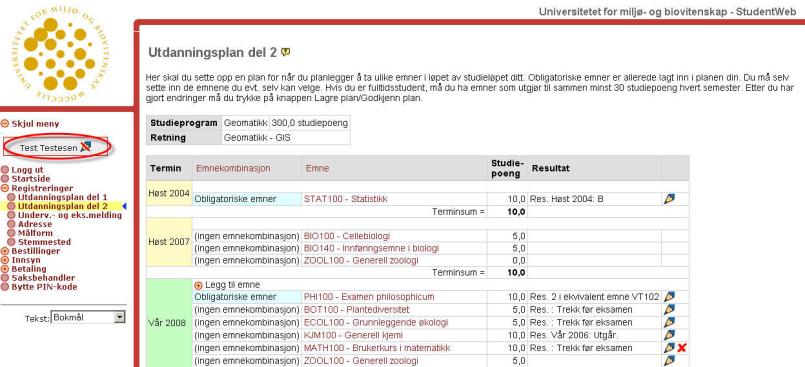 Trinn 2 Du kommer nå til innloggingsbildet for saksbehandlere, hvor studentens fødselsnummer ligger klart. Trykk Logg inn UTEN å hake av for Oppdatering!