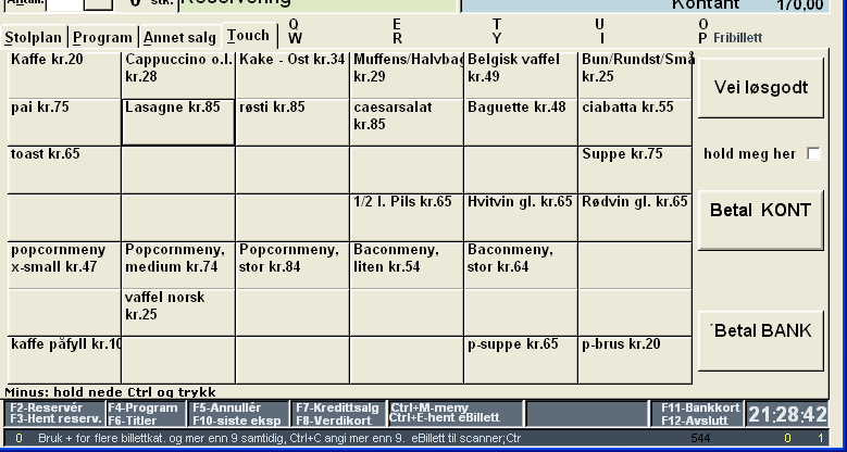 Trykkes Esc så lukkes bildet uten registrering av vekt. Pr.dato gjelder ovennevnte integrering for følgende vekter; -CAS-AP1 (Ljunggren Vekter) 5.