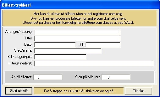 11.2 Status billettautomat Stoppe / Starte Dersom det er installert billettautomat på din kino kan du via denne rutinen stoppe og starte automaten. Benytt underliggende bilde: 11.