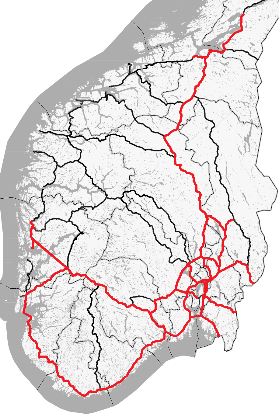 Motorveier i FrPs NTP-forslag Lengde: ca. 2.500 km Byggekost nye motorveier: ca.