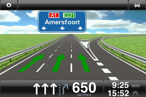 Avansert kjørefeltguide Om avansert kjørefeltguide TomTom App hjelper deg med å forberede avkjøring fra motorvei og trafikkryss ved å vise hvilket kjørefelt du