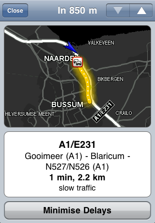 Få mer informasjon om en hendelse Når en trafikkhendelse vises på kartet, angis startpunktet for hendelsen med et trafikksymbol.