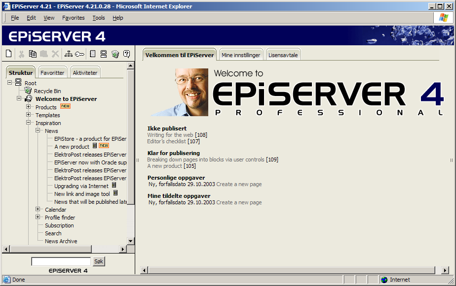 Komme i gang med EPiServer 15 Komme i gang med EPiServer Logge på EPiServer er et web-publiseringssystem som ikke krever noe særlig redaktørarbeid eller spesielt mye maskin- og programvare på