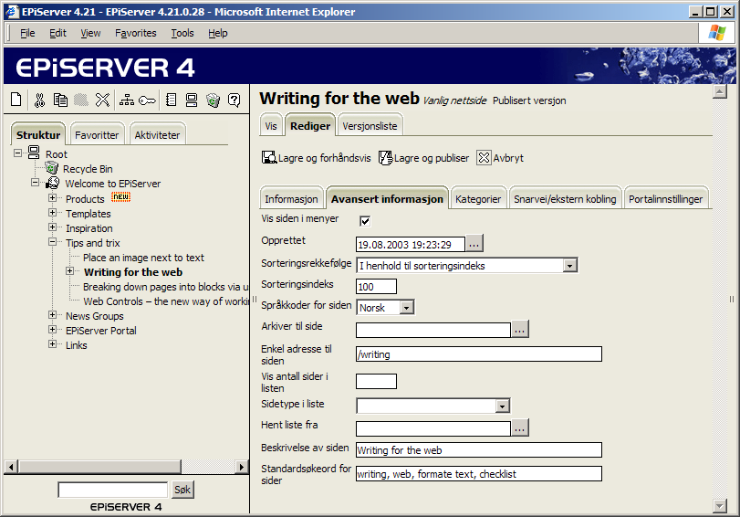 52 Redaktørhåndbok EPiServer 4.