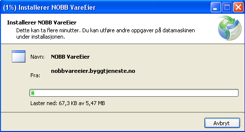 Klikk på Install-knappen Kikk deretter på Kjør-knappen Hvis det er første gang denne blir installert på PCen kan dette ta en stund.