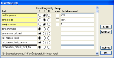 Grunnkurs i FS 1 9 Figur 1.4-1 Innstillinger Åpne rapporten FS521.