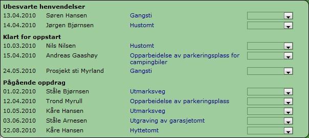 Aktive ordrer Knappen brukes for å få hurtig tilgang til alle kundehenvendelser og ordrer som er definert som Aktive. Listen er delt inn på samme måte som rapporten Aktive ordrer: 1.