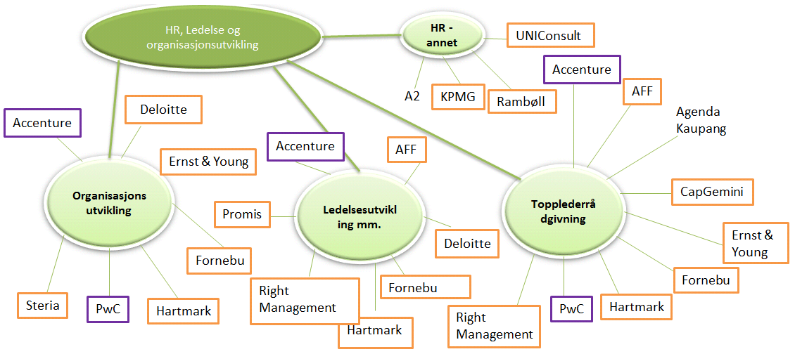 Når det gjelder Organisasjonsutvikling kan NAV søke bistand til blant annet Strategiutvikling, Endringsprosesser, Organisasjonsanalyse og organisasjonsdesign, Konsekvensanalyse, Gevinstanalyse og