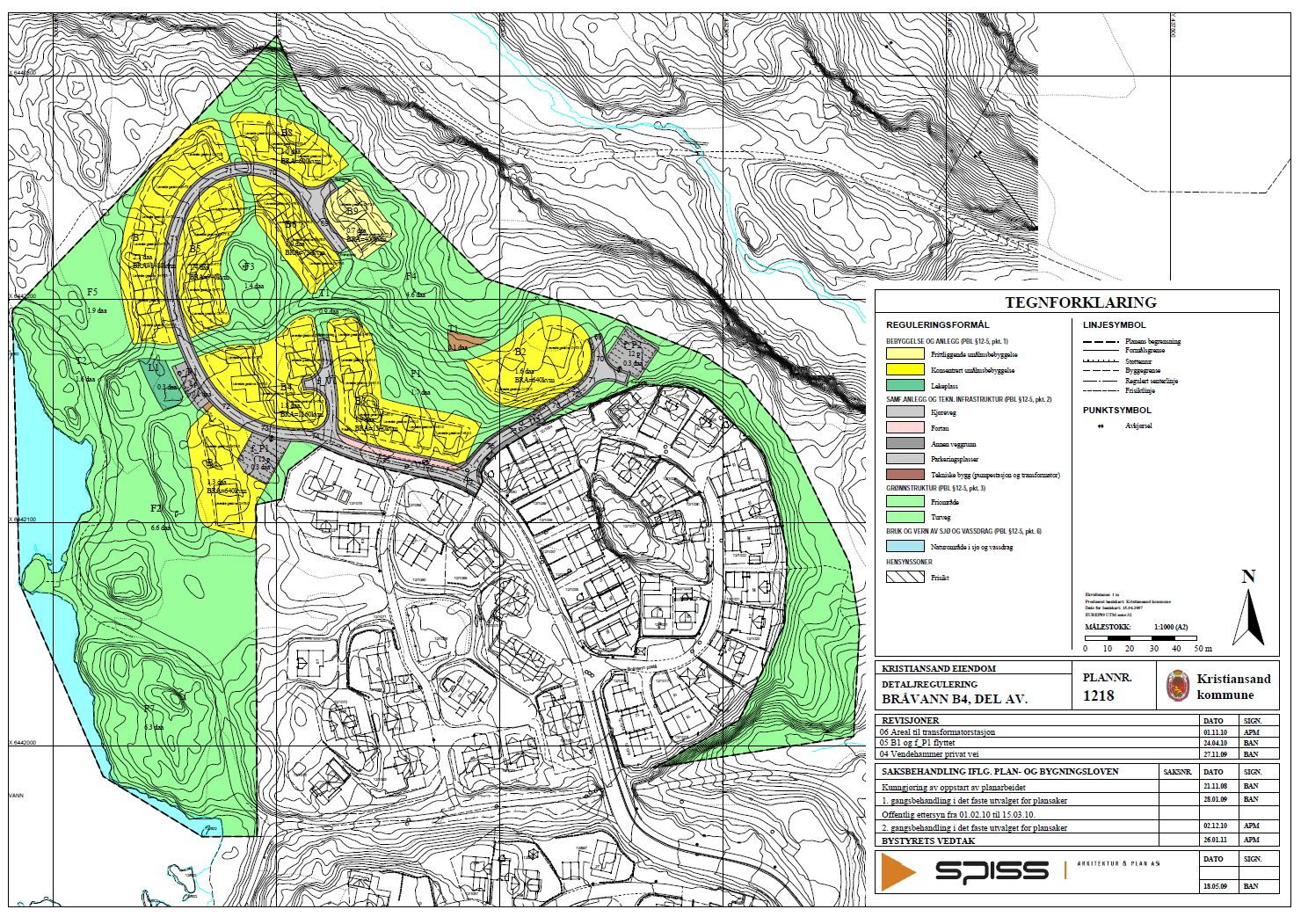 Vedlegg 1:: Reguleringsplan med kopi av bestemmelser Plan nr. 1218. Reguleringsbestemmelser Detaljregulering for Bråvann B4, del av. Dato: 22.05.09 Revidert: 24.03.