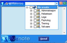 Bluenote Ved hjelp av denne modulen kan man sende meldinger til hverandre, som en slags elektronisk utveksling av post-it lapper. Bluenotes er tilgjengelig i alle skjermbildene i Extensor 05.