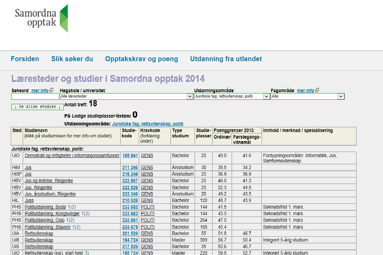 Eksempel med justudier Merk forskjell mellom de 2 kvotene.