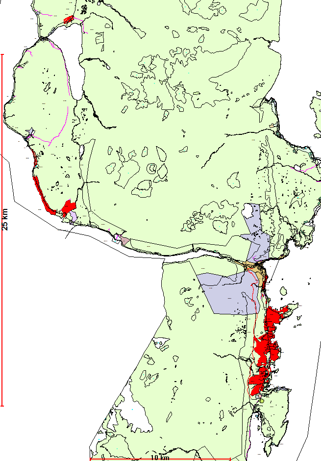 3.4.3 Kvikkleireskred Mesteparten av bebyggelsen og dyrkbare områder i kommunen ligger under den marine grense (havnivå for ca. 10000 år siden).