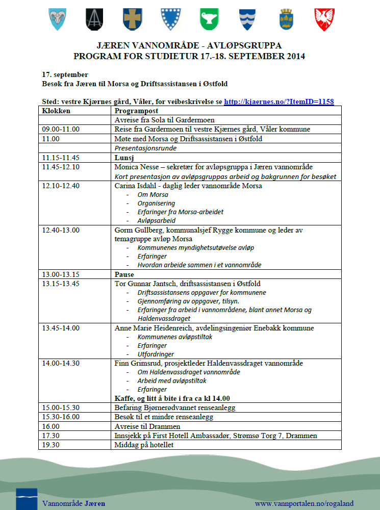 Vedlegg Studietur til Morsa og Drammensregionen 17. 18. sept.