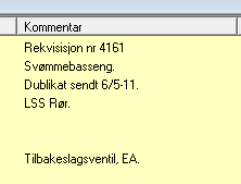 Søk i Gemini vannmåler: Listen viser alle med dagbokskode tilbakeslagssikring montert samt kommentar. Positivt: Kan sorteres etter Gnr/bnr, adresse osv. Kan vises i kart.