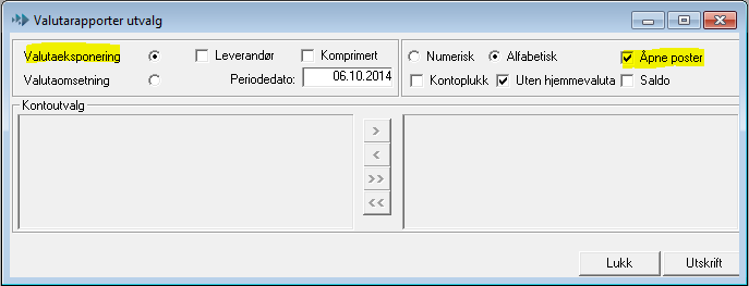 4. Post mot post åpne poster uten rente Det er laget en variant av åpen post listen som fjerner renter. Gå inn på menyvalget Post mot post, List åpne poster.