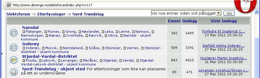 Er man pålogget som medlem vil kategorier med nye innlegg siden sist du var pålogget ha gule ikoner foran kategorinavnet (fig.51) fig.