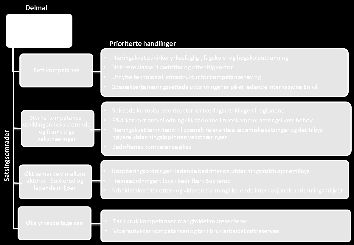 Figur 10 Kompetanse mål, satsningsområder og prioriteringer 4.