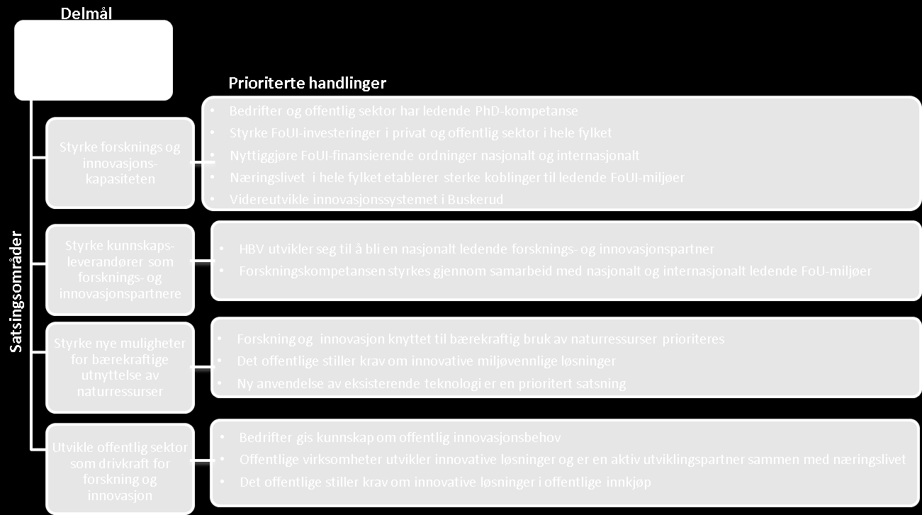 Buskerud har 3,2 % av landets samlede FoU-aktivitet, men over 6 % av landets FoU-aktivitet i næringslivet. Buskerud har en statlig høgskole, Høgskolen i Buskerud og Vestfold (HBV), med FoUaktivitet.