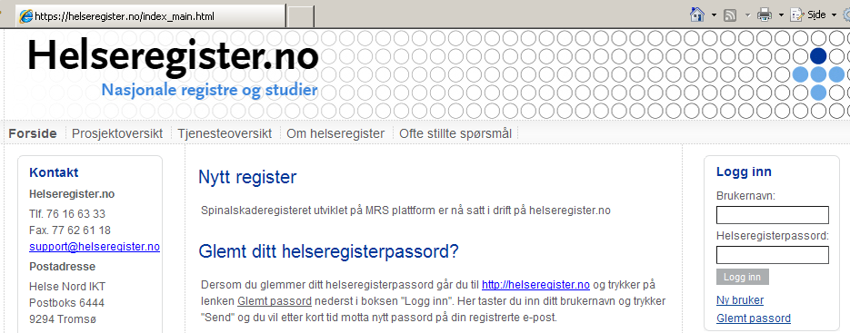 Brukermanual for tilgang til helseregister.