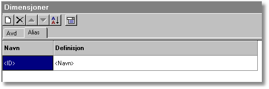Kap. 6 Avdelinger, dimensjoner og alias Side 19 Du finner registrering av alias under menypunktet Konto > Redigere dimensjoner på skillekortet Alias.