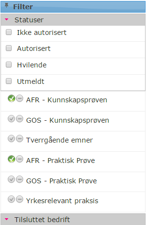 4.4 Rapport over antall innmeldte Kandidater i din finansbedrift Ved å velge funksjonen «Brukersider» under «Hovedmeny» på hjemmesiden til AFR og GOS så kan du ta ut en rapport over alle dine