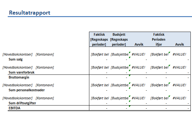 Generelle begreper og definisjoner Kapittel 1 Rapportdefinisjon En rapportdefinisjon er en Microsoft Excel-fil (.xlsx) som lagres på et selvvalgt sted på den lokale disken eller på en server.