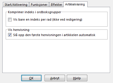 Effekter På dette skillearket finnes følgende: Du kan velge at WordFinder Pros programvindu skal tones inn og ut på en fin måte. Klikk på Inn- og uttoning for å aktivere dette.