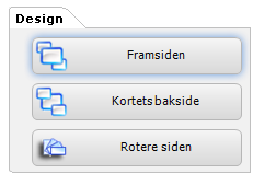 7) Lage design Se også avsnitt 6 Brukes til å velge om en skal vise fremsiden eller baksiden av kortet OBS gjelder kun 2- sidige skrivere. På ensidige skrivere betraktes alle som fremside.